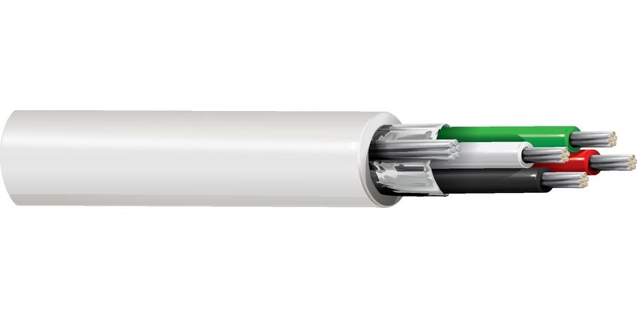 alpha equal M244827 - multi-conductor cable, 4 conductors, 18 awg, 19x30 strands, tinned copper, teflon (fep) insulation, flamarrest jacket - price per 100 feet