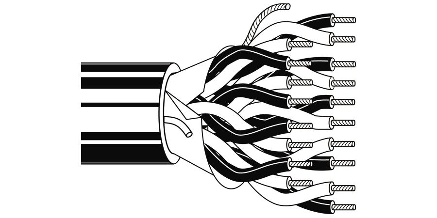 alpha equal 5480/19C - multi-conductor - computer cable for eia rs-232 applications 19-pair 24 awg pvc fs pvc chrome - price per 100 feet