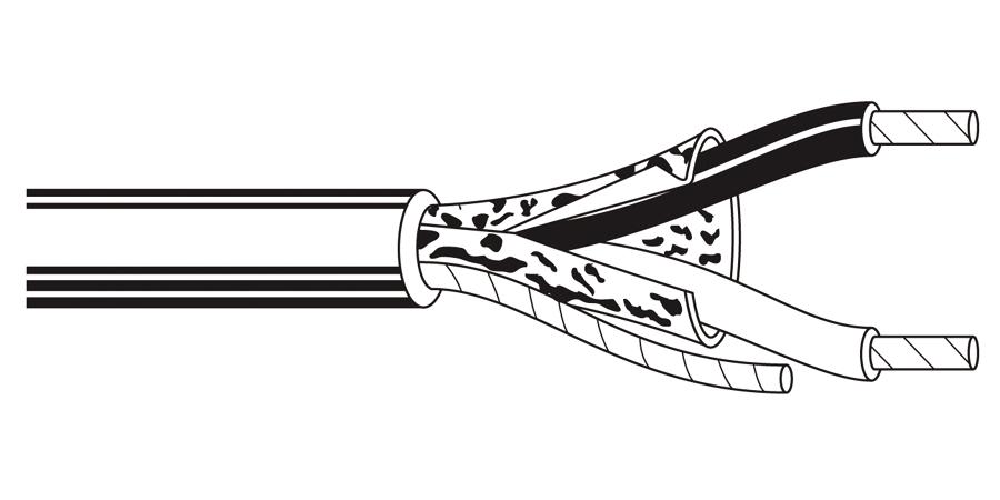 alpha equal 246,C - single-pair cable, 500’ reels, 22 awg stranded (7x30) tc conductors, polypropylene insulation, paper wrap, twisted pair, overall beldfoil shield, 22 awg stranded tc drain wire, pvc jacket - price per 500 feet