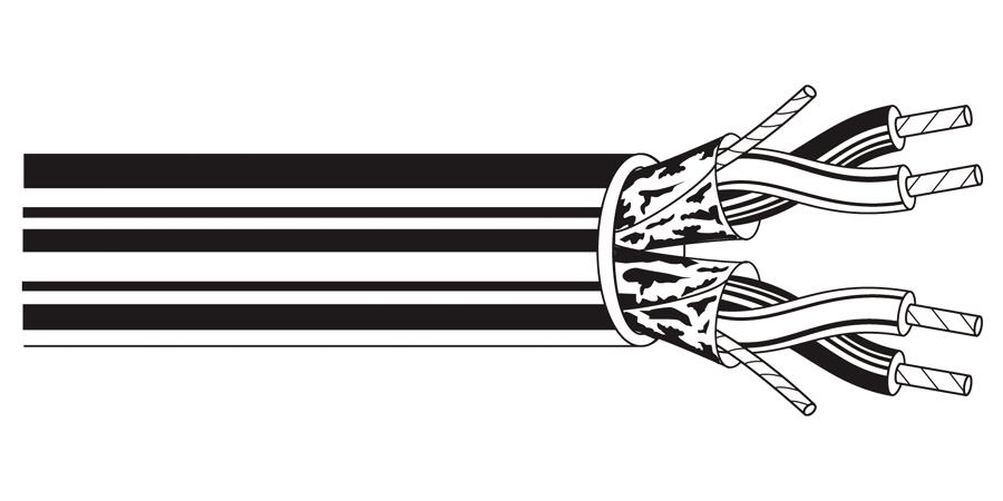 alpha equal M39073 - power limited tray cable, 1 pairs, 20 awg, 19x32 strands, 300v, tinned copper, pvc insulation, pcv jacket - price per 100 feet