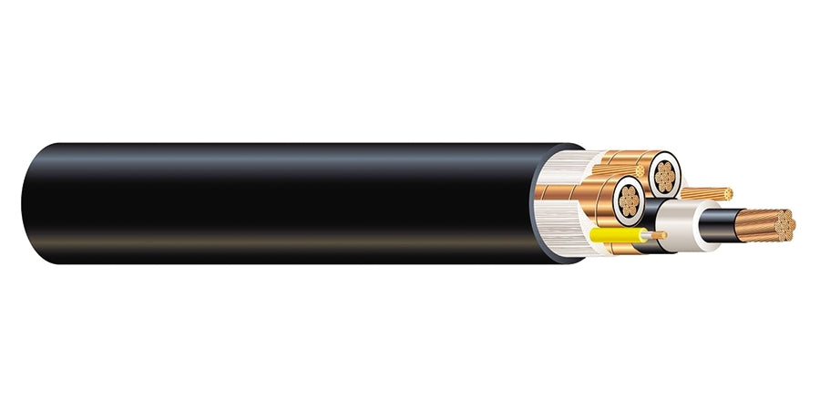 SOUTHWIRE COMPANY # 59249799 - 350-3C BC STR MP-GC EPR-CPE 15KV 90C W-GRND CHK LEAD CUREDBLK JKT CSA FT5 MSHA - WAVE-AudioVideoElectric