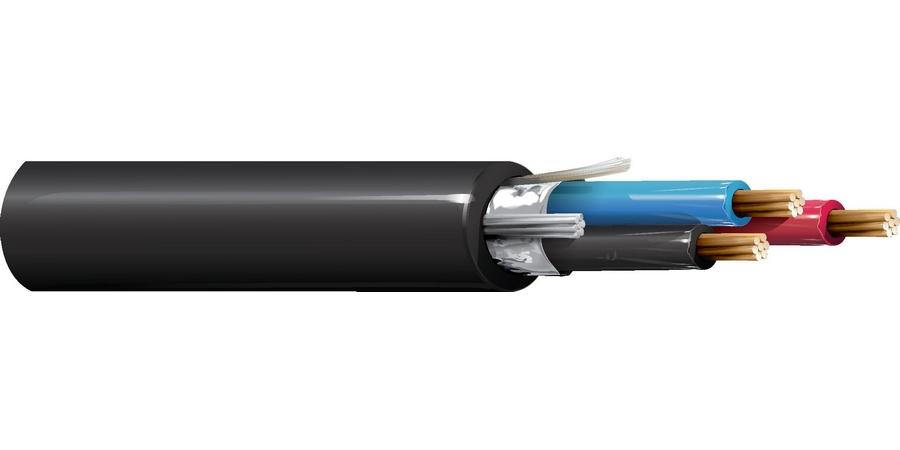 Belden Equal # 1115A 105000 - Multi-Conductor - High-Temperature Thermocouple Extension Cable 1 SH PR 16 AWG JX FEP FEP Black - Price Per 100 Feet - WAVE-AudioVideoElectric