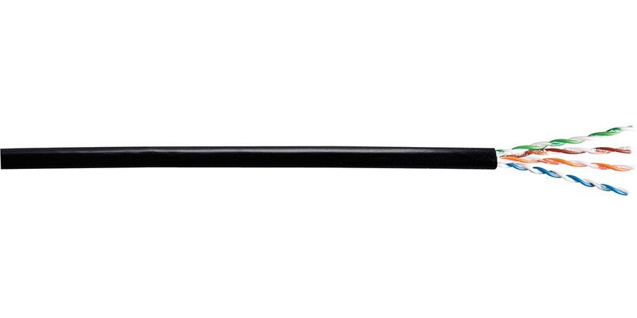 GENERAL CABLE 5136101 - 24-4P UTP-CM Solid Bare Copper CAT 5E OUTDOOR RATED, Aluminum ARMOR BLACK - WAVE-AudioVideoElectric
