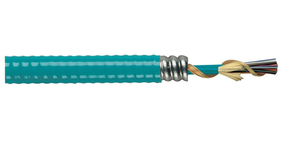 GENERAL CABLE BE0121PNU-ILPA - 12-F 50-125 OM3 TB PLEN INDOOR3.0-1.0 DB-KM 2000-500 MHZ-KM INTRLKNG ALUM ARMOR - WAVE-AudioVideoElectric