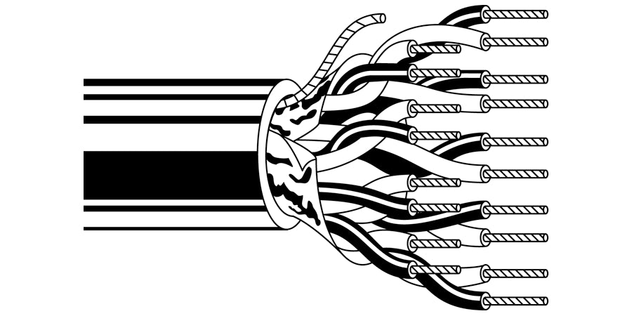 BELDEN # 9503 601000 - Multi-Conductor - Computer Cable for EIA RS-232 Applications 3-Pair 24 AWG PVC FS PVC Chrome - Price Per 1000 Feet - WAVE-AudioVideoElectric