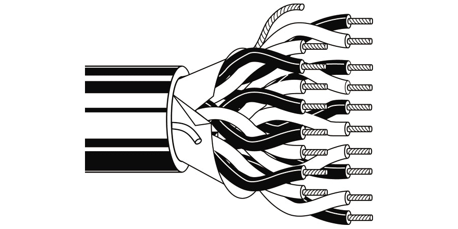 BELDEN # 9519 601000 - Multi-Conductor - Computer Cable for EIA RS-232 Applications 19-Pair 24 AWG PVC FS PVC Chrome - Price Per 100 Feet - WAVE-AudioVideoElectric