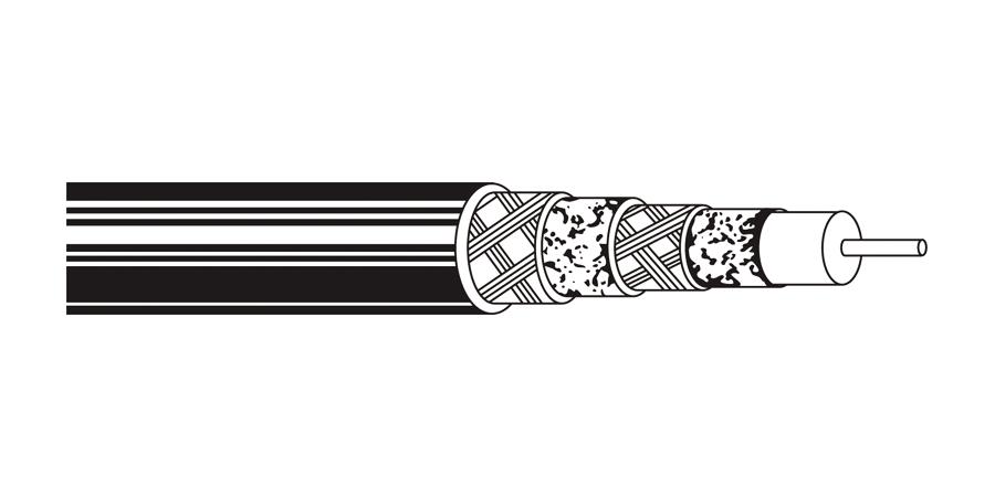 Belden Equal # 1189A 101000 - Coax - Broadband CATV Coax Cable 18 AWG GIFHDLDPE DBL SH PVC. Black - Price Per 1000 Feet - WAVE-AudioVideoElectric
