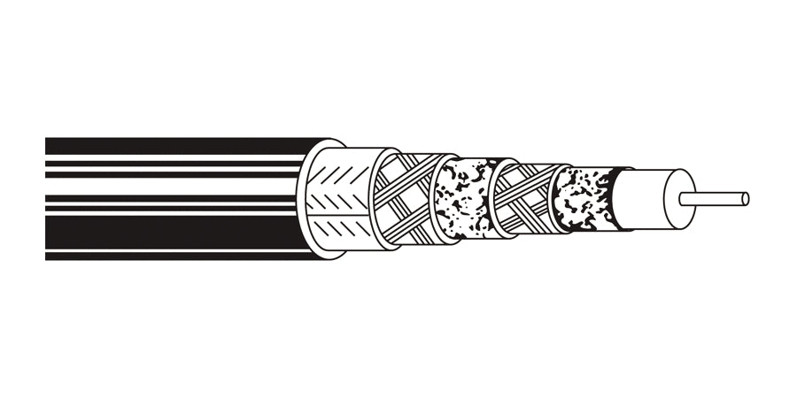 BELDEN # 1190A 101000 - Coax - CATV Cable 18 AWG GIFHDLDPE DBL SH PE. Black - WAVE-AudioVideoElectric