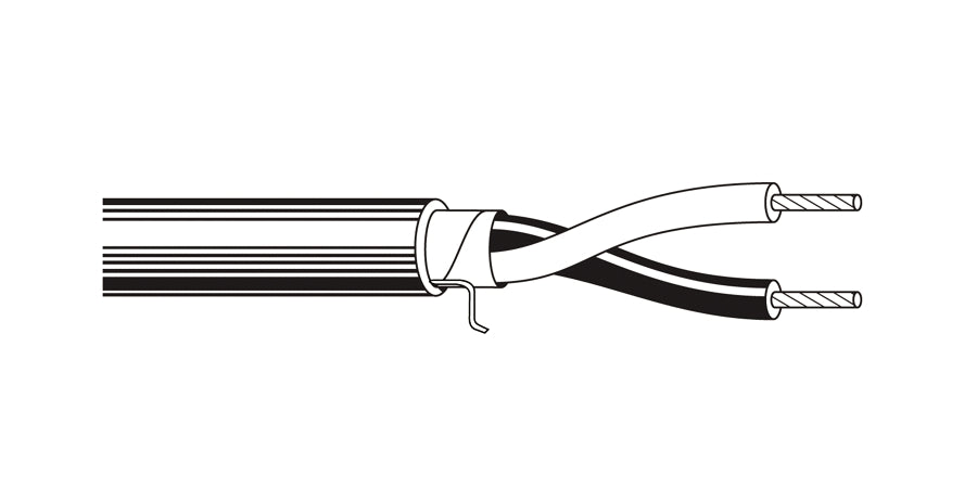 BELDEN # 5300U1 101000 - Multi-Conductor - Water-Blocked for Indoor-Outdoor - 2 Cond Cabled 2 18 AWG S-R PVC PVC Black - Price Per 1000 Feet - WAVE-AudioVideoElectric