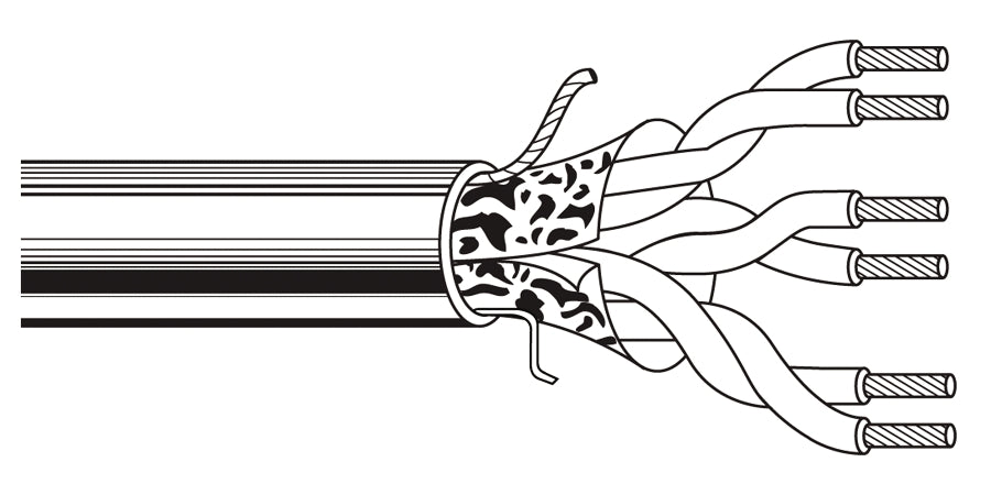 BELDEN # 5542FE 81000 - Multi-Conductor - Commercial Applications 3-Pair 22 AWG PVC FS FRPVC Gray - Price Per 1000 Feet - WAVE-AudioVideoElectric