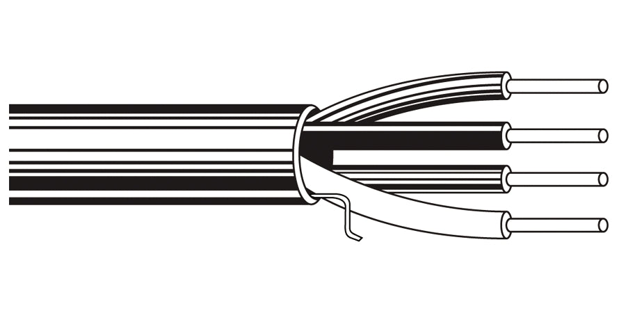 BELDEN # 6522UE 877U500 - Security and Alarm cable, plenum-CMP, 500’ boxes, 22 AWG, 4 solid bare copper conductors with Flamarrest insulation and Flamarrest jacket with ripcord - Price Per 500 Feet - WAVE-AudioVideoElectric