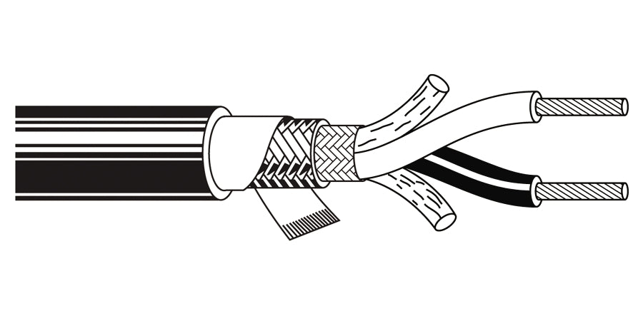 BELDEN # 8428 010U500 - Multi-Conductor - Two-Conductor, Low-Impedance Cable 2 18 AWG EPDM BRD CPE Black - Price Per 500 Feet - WAVE-AudioVideoElectric