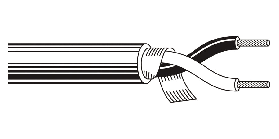 BELDEN # 8737 060U1000 - Multi-Conductor - Single-Pair Cable 1-Pair 22 AWG PVC Shield PVC Chrome - Price Per 1000 Feet - WAVE-AudioVideoElectric