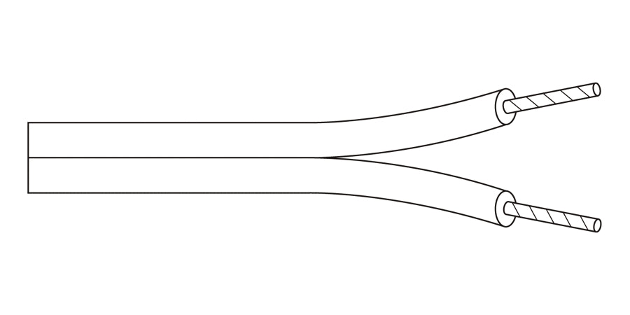 BELDEN # 8782 060U1000 - Multi-Conductor - High-Conductivity Copper Speaker Cable Parallel Zip Const 2 24 AWG FRPVC Parallel Chrome - Price Per 1000 Feet - WAVE-AudioVideoElectric