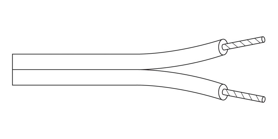 Belden Equal # 8782 060U1000 - Multi-Conductor - High-Conductivity Copper Speaker Cable Parallel Zip Const 2 24 AWG FRPVC Parallel Chrome - Price Per 1000 Feet - WAVE-AudioVideoElectric