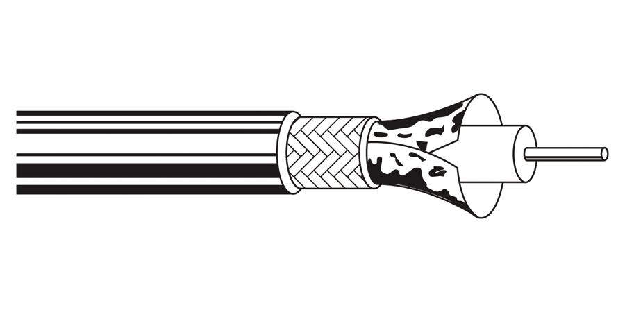 Belden Equal # 9290 101000 - Coax cable, 18 AWG solid .038" bare copper conductor, foam polyethylene insulation, double bare copper braid shields, 1000’ reels, PVC jacket - WAVE-AudioVideoElectric