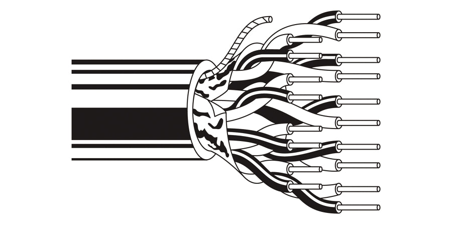 BELDEN # 9341 105000 - Multi-Conductor - 600V Tray Cable 2 18 AWG PVC-NYL Shield PVC Black - Price Per 100 Feet - WAVE-AudioVideoElectric