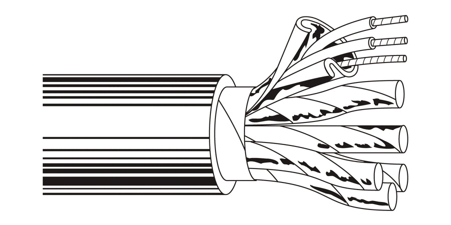 BELDEN # 9732 60500 - Multi-Conductor - Multi-Pair Snake Cable 9 FS PR 24 AWG FHDPE PVC Chrome - Price Per 500 Feet - WAVE-AudioVideoElectric