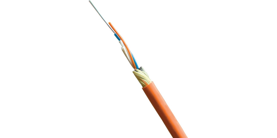 BELDEN # FD1Y012RF - FiberExpress Tray Optic cable, 12-fiber, OM1 OFNR, loose tube, indoor & outdoor rated with UV resistant orange CPE jacket, industrial grade, water-blocked with gigabit ethernet grade fiber - Price Per 500 Feet - WAVE-AudioVideoElectric