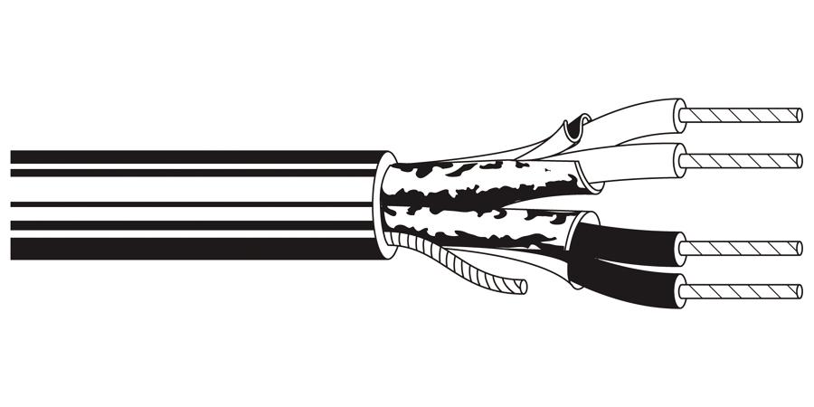 alpha equal 58612 - 22 awg stranded (7x30) tinned copper conductors, fep insulation, twisted pairs, individually beldfoil shielded (100% coverage), 24 awg stranded (7x32) tinned copper drain wire, fep jacket. - price per 100 feet