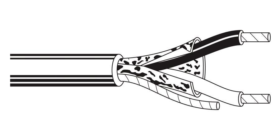 alpha equal 58411 - multi-pair cable, 1 pair, 22 awg, 7x30 strands, tinned copper, twisted pair, fep insulation, fep jacket - price per 1000 feet