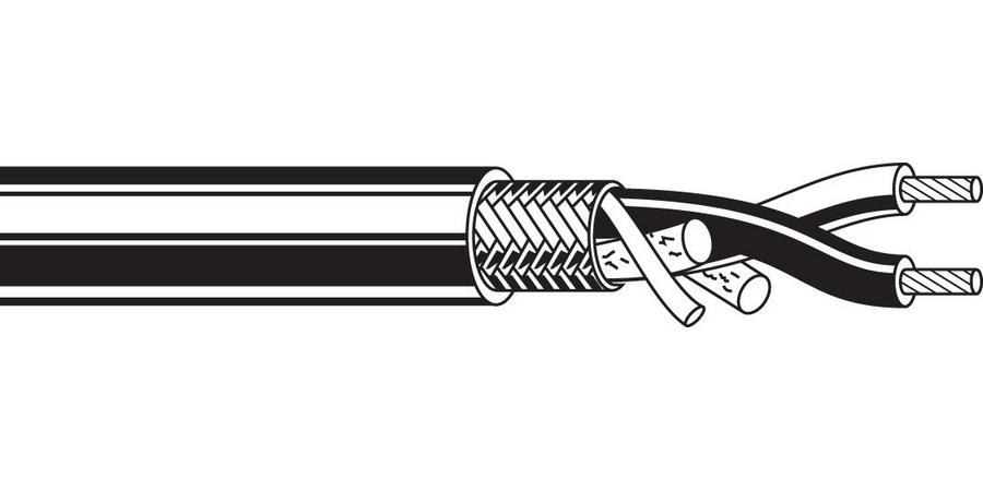 alpha equal 9223 - 50 ohm coax cable, 19 awg solid .034" silver-coated copper conductor, polyethylene insulation, 1000ã¢€™ reel, double silver-coated copper braid shield, non-contaminating pvc jacket