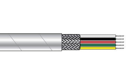 Alpha Wire 2824-3 WH001 Multi-Conductor Cables 22AWG 3C BRD SHLD 1000 FT SPOOL WHITE - WAVE-AudioVideoElectric