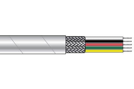 ALPHA WIRE 2827-2 WH001 - Communication-Control-Industrial-Cable, Communication-Control, 2 Conductor, 20 AWG, Braid, 600 V, PTFE Jacket, PTFE Insulation, 0.158 Jacket Diameter, 0.012 Jacket Thickness, 19-32 Stranding - WAVE-AudioVideoElectric
