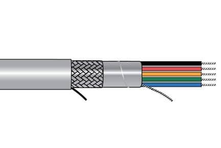 Alpha Wire 5689 SL005 Multi-Conductor Cables 26AWG 15C FOILBRAID 100 FT SPOOL SLATE - WAVE-AudioVideoElectric