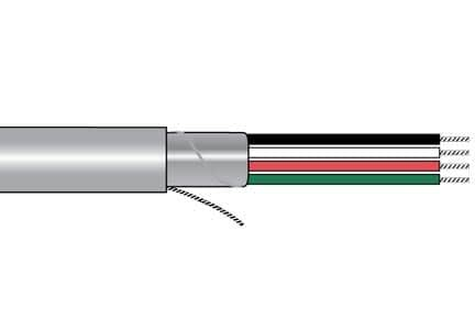 Alpha Wire 6300-4 SL002 Multi-Conductor Cables 24AWG 4C FOIL SHLD 500 FT SPOOL SLATE - WAVE-AudioVideoElectric