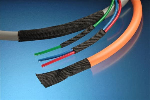 Alpha Wire FITFAB-2 BK007 Heat Shrink Tubing and Sleeves WOVEN FABRIC TUBING 50ft SPOOL BLACK - WAVE-AudioVideoElectric