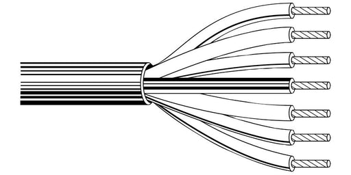 Belden Equal # 8622 60500 - Multi-Conductor Cable, 12 Conductors, 16 AWG, 19x29 Strands, Tinned Copper, PVC Insulation, PVC Jacket - Price Per 500 Feet - WAVE-AudioVideoElectric