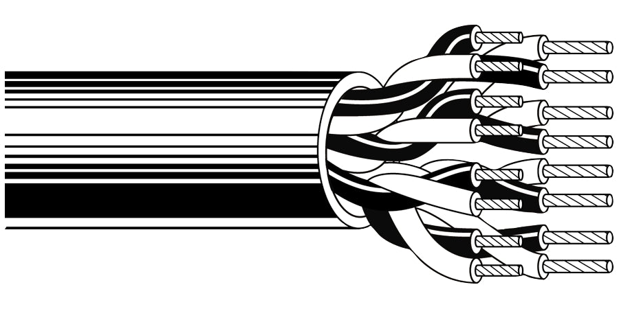 BELDEN # 8719 60500 - Multi-Pair Cable, 1 Pair, 16 AWG, 19x29 Strands, Tinned Copper, Twisted Pair, PE Insulation, PVC Jacket - Price Per 500 Feet - WAVE-AudioVideoElectric