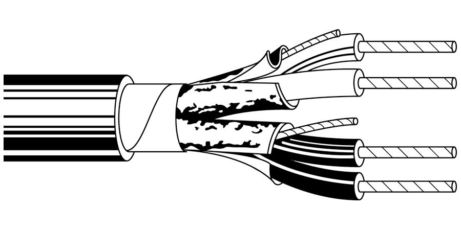 Belden Equal # 9728 601000 - Multi-pair Snake cable, 1000’ reels, 24 AWG, 4 pairs of stranded (7x32) TC conductors, Datalene insulation, twisted pairs, individually Beldfoil shielded, overall PVC (Polyvinyl Chloride) jacket - Price Per 1000 Feet - WAVE-AudioVideoElectric