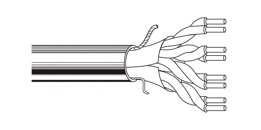 BELDEN # 1300A 101000 - Multi-Conductor - Wireless LAN 4-Pair 24 AWG PP FS PVC Black - Price Per 100 Feet - WAVE-AudioVideoElectric