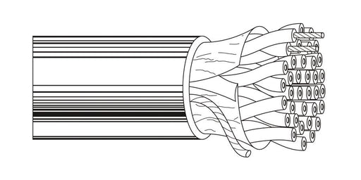 Belden Equal # 1424A 60500 - Multi-Conductor - Low Capacitance Computer Cable for EIA RS-232-422 12-Pair + 1 24 AWG FHDPE FS PVC Chrome - Price Per 500 Feet - WAVE-AudioVideoElectric