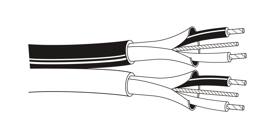 BELDEN # 1504A 532000 - Multi-Conductor - Double-Pair Cable 2 Bonded 22 AWG FS PR PVC FR PVC Red & Gray - Price Per 100 Feet - WAVE-AudioVideoElectric