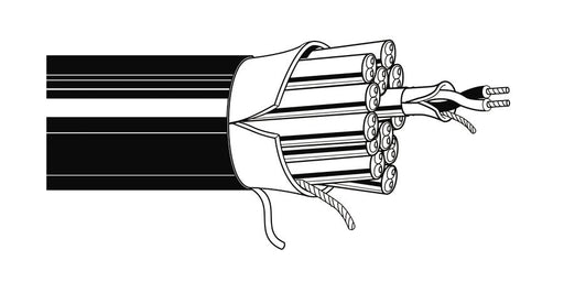 Belden Equal # 1516C B591000 - Multi-Conductor - Flexible, CM Rated Cable 24-Pair 24 AWG PO FS PVC FS PVC Black, Matte - Price Per 100 Feet - WAVE-AudioVideoElectric