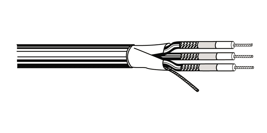 BELDEN # 1522A 10500 - Bundled RGB Coaxial Miniature Cable, 30 AWG, 5 stranded (7x38) .012" tinned copper conductors, foam HDPE insulation, 500’ reels, black, coaxes with Duofoil + TC braid, overall Beldfoil shield, overall PVC jacket - Price Per 500 Fe - WAVE-AudioVideoElectric