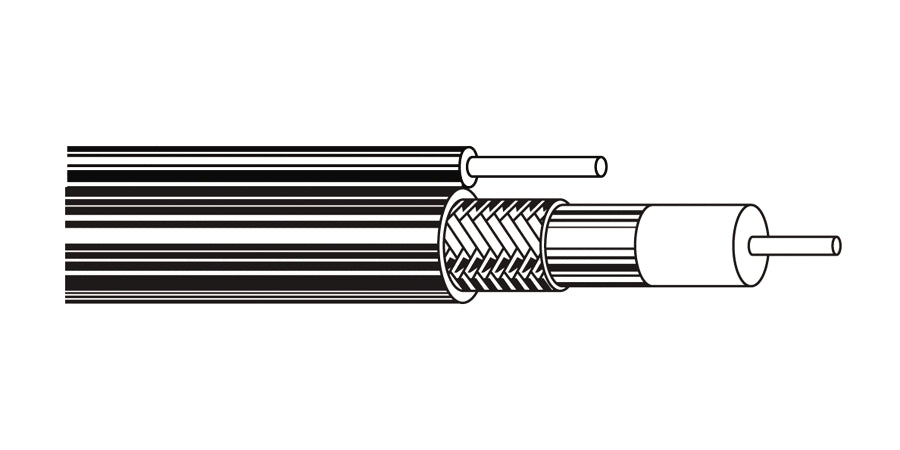 BELDEN # 1532A 101000 - CATV cable, 1000’ reels, 18 AWG solid .040" bare copper-covered steel conductor, gas-injected foam polyethylene insulation, Duobond II + aluminum braid shield (90% coverage), black polyethylene jacket - Price Per 1000 Feet - WAVE-AudioVideoElectric