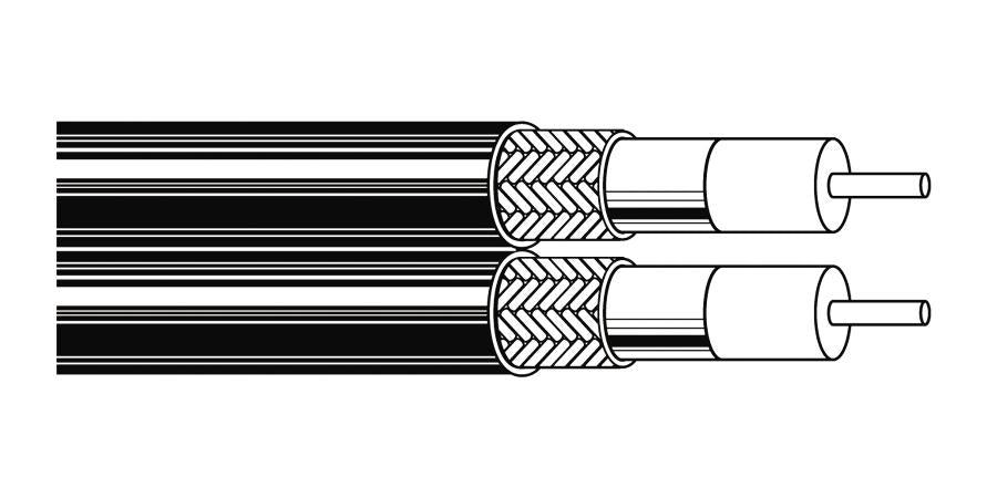 Belden Equal # 1841A 101000 - Coax - Series 6 2 18 AWG GIFHDLDPE SH FR PVC Black - Price Per 500 Feet - WAVE-AudioVideoElectric