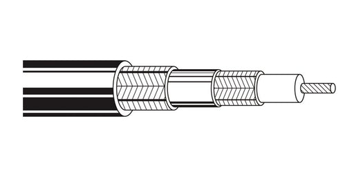 Belden Equal # 1858A B591000 - Coax - RG-11-U Type 15 AWG GIFHDLDPE PVC Triax Black, Matte - Price Per 200 Feet - WAVE-AudioVideoElectric