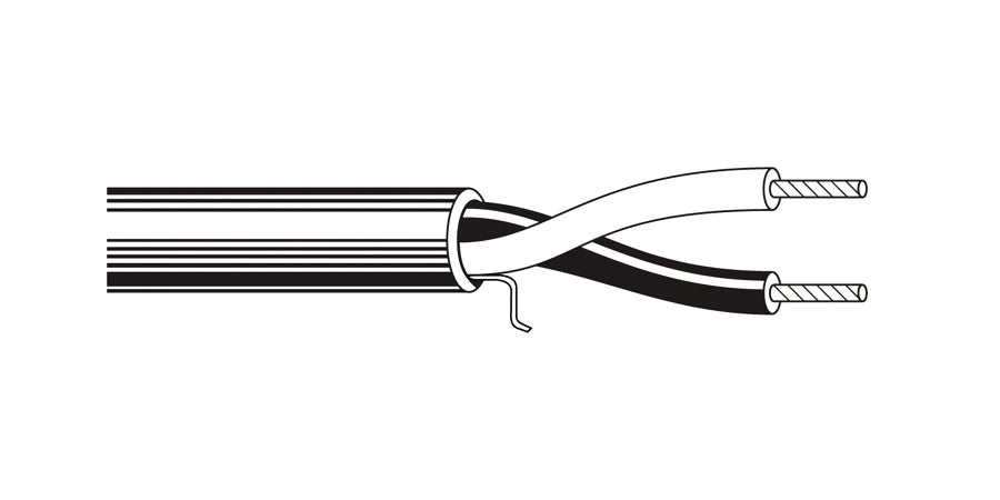 BELDEN # 5000UP 91000 - Multi-Conductor - Commercial Audio Systems - 2 Conductors Cabled 2 12 AWG PVC FRPVC White - Price Per 100 Feet - WAVE-AudioVideoElectric