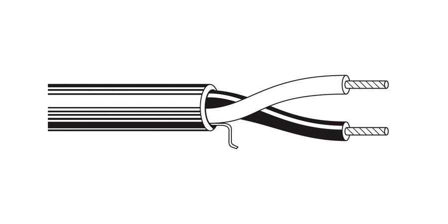 Belden Equal # 5000UP 91000 - Multi-Conductor - Commercial Audio Systems - 2 Conductors Cabled 2 12 AWG PVC FRPVC White - Price Per 100 Feet - WAVE-AudioVideoElectric