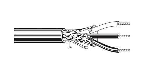 Belden Equal # 5501FE 008U1000 - Multi-Conductor - Security & Commercial Audio Cable, Riser-CMR, 22 AWG, 3 stranded bare copper conductors with polyolefin insulation, gray, 1000’ boxes, Beldfoil shield and PVC jacket with ripcord - Price Per 1000 Feet - WAVE-AudioVideoElectric