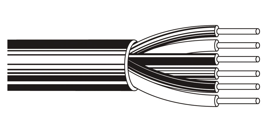 BELDEN # 5624UG F6H1000 - Multi-Conductor - Commercial Sound 6 24 AWG PP PVC Gray, Dark Pearl - Price Per 1000 Feet - WAVE-AudioVideoElectric