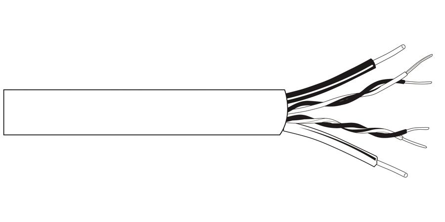 Belden Equal # 6284UE 91000 - Composite - CCTV and PTZ Applications 2-Pair 23 AWG + 2 16 AWG FEP FLRST White - Price Per 100 Feet - WAVE-AudioVideoElectric