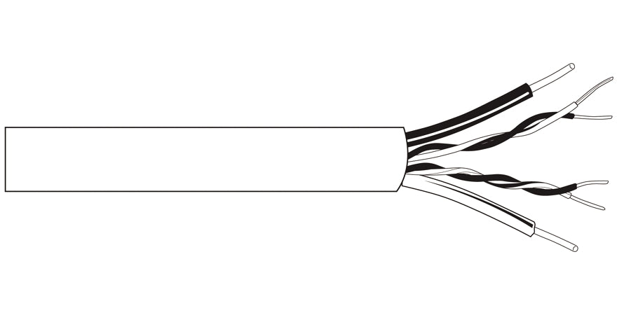 BELDEN # 6284UE 101000 - Composite - CCTV and PTZ Applications 2-Pair 23 AWG + 2 16 AWG FEP FLRST Black - Price Per 1000 Feet - WAVE-AudioVideoElectric