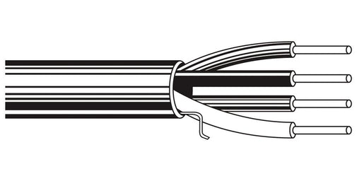 Belden Equal # 6522UE 877U500 - Security and Alarm cable, plenum-CMP, 500’ boxes, 22 AWG, 4 solid bare copper conductors with Flamarrest insulation and Flamarrest jacket with ripcord - Price Per 500 Feet - WAVE-AudioVideoElectric