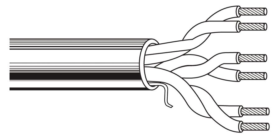 Belden Equal # 5302F1 101000 - Multi-Conductor - Water-Blocked for Use in Underground Ducts 4 18 AWG PVC FS PVC Black - Price Per 1000 Feet - WAVE-AudioVideoElectric